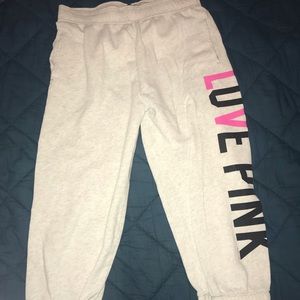 VS Pink cropped sweatpants